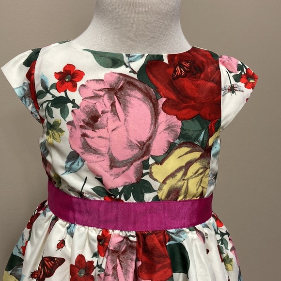 Baker by Ted Baker cap sleeve bright floral dress zip back size 4 - Picture 2 of 8